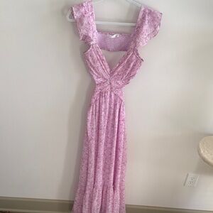 Altr’d State Open-back Pink Floral Maxi Dress | Medium